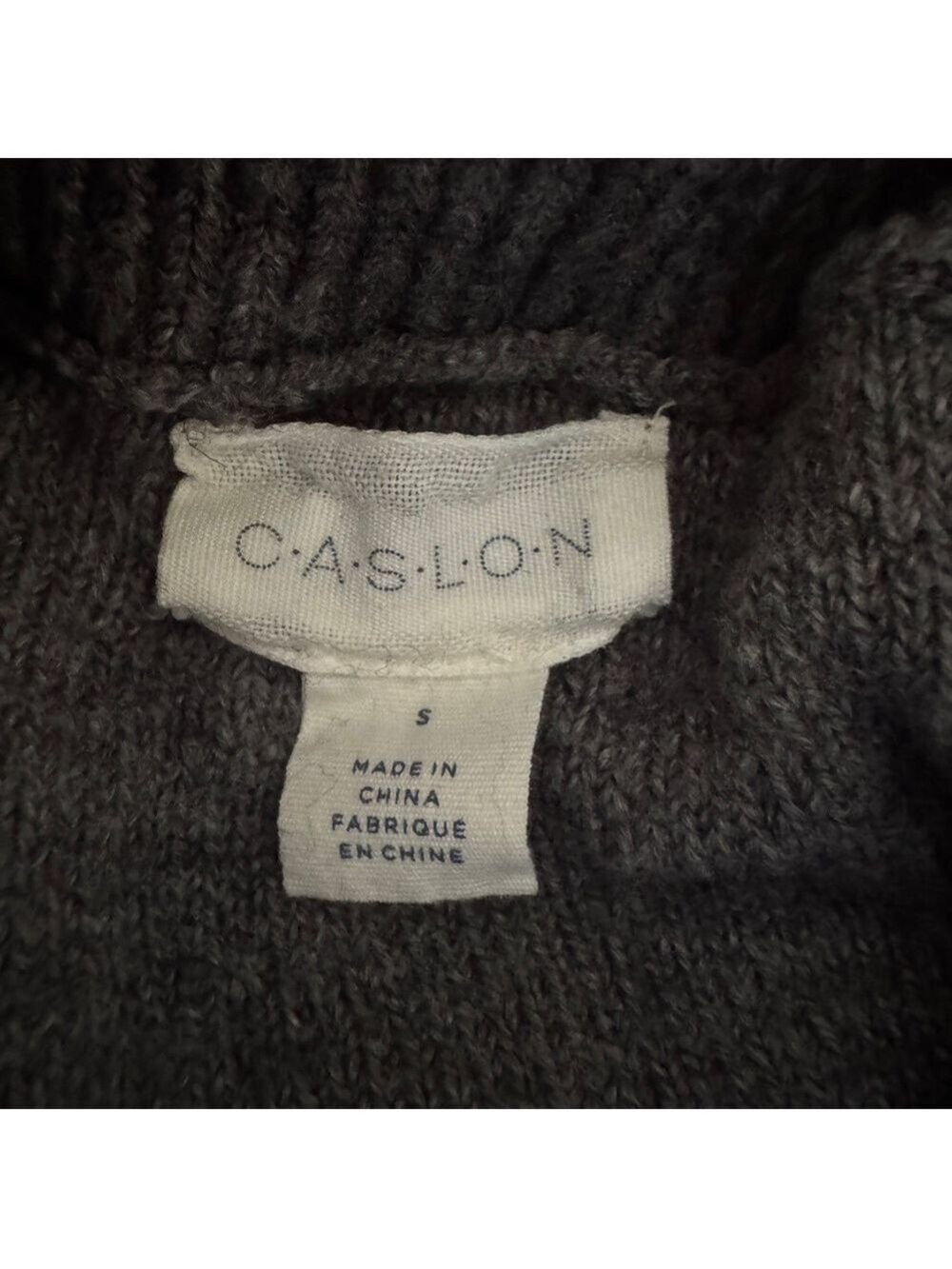 Caslon Heathered Gray Cable Knit Turtleneck Sweater, S - Picture 5 of 9